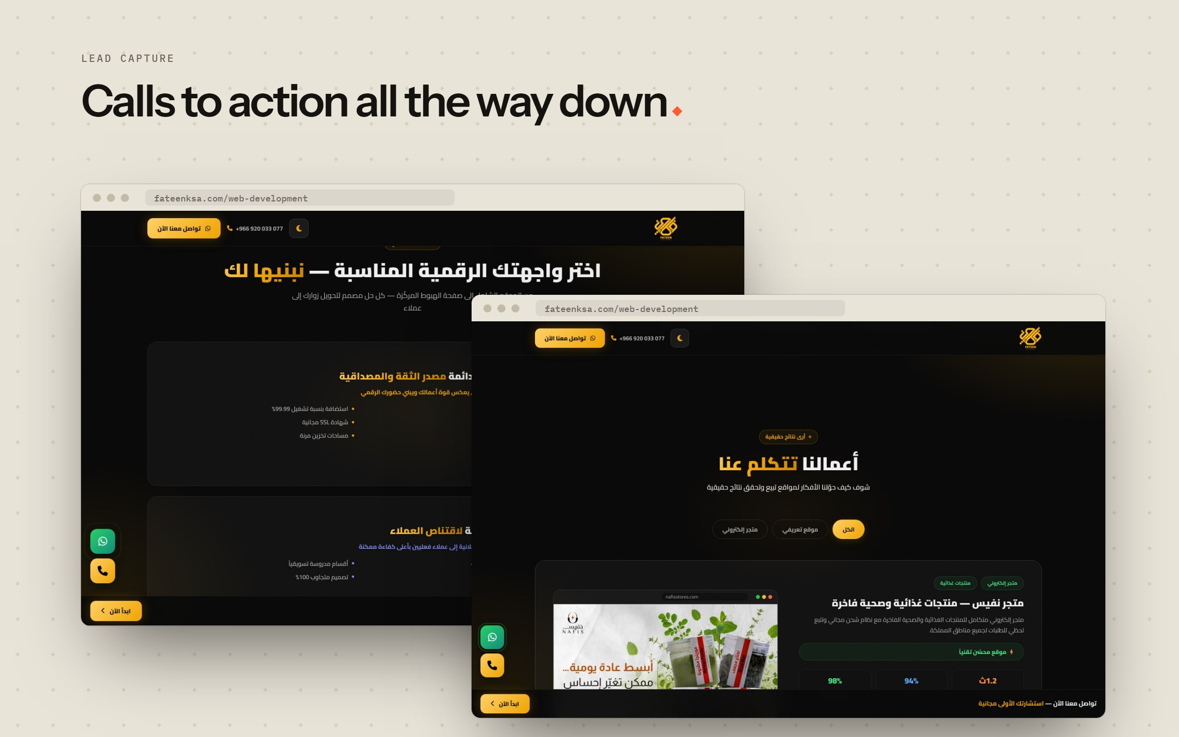 A landing page for the agency’s web development line — 3