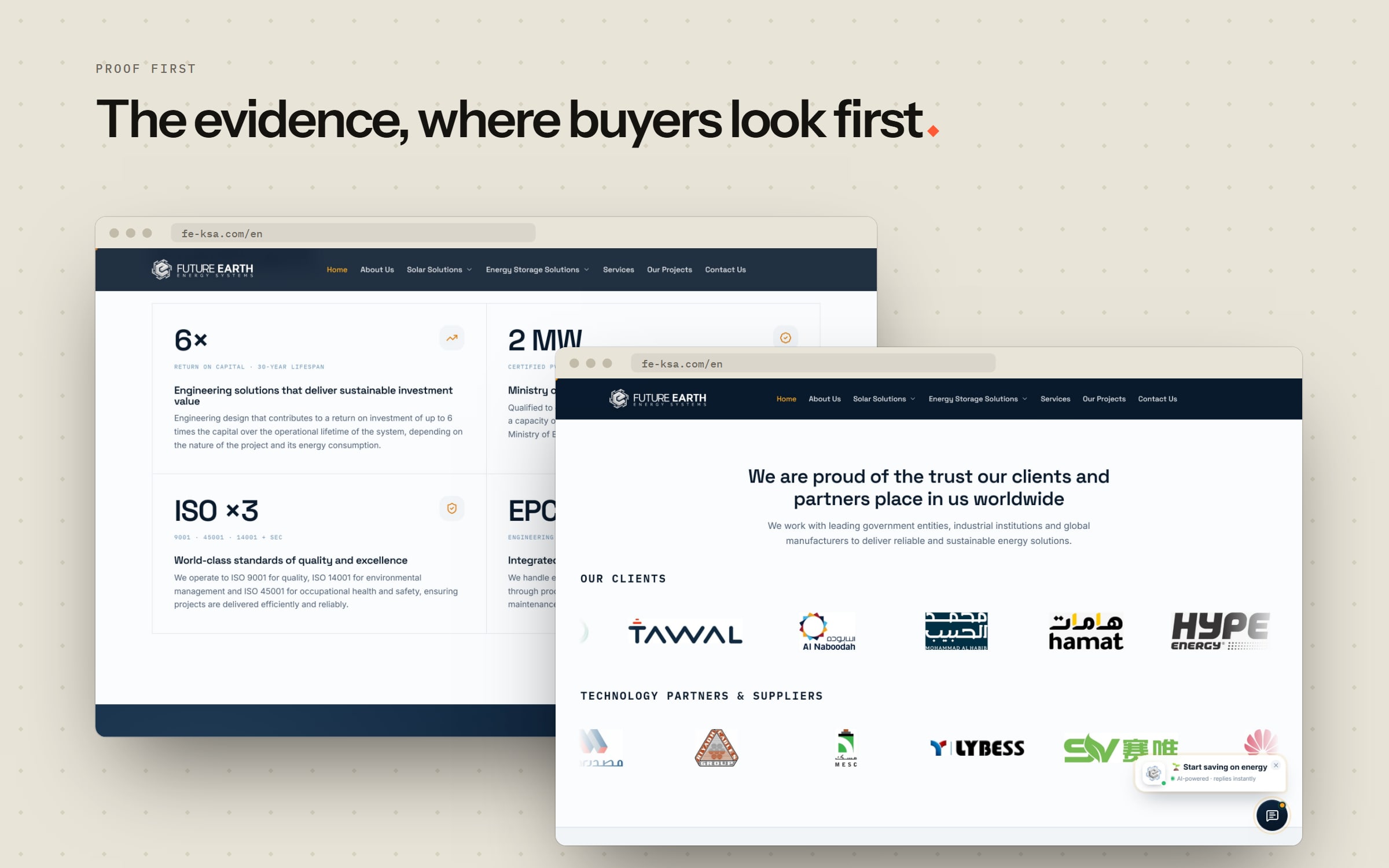 A bilingual corporate site for a certified solar contractor — 3