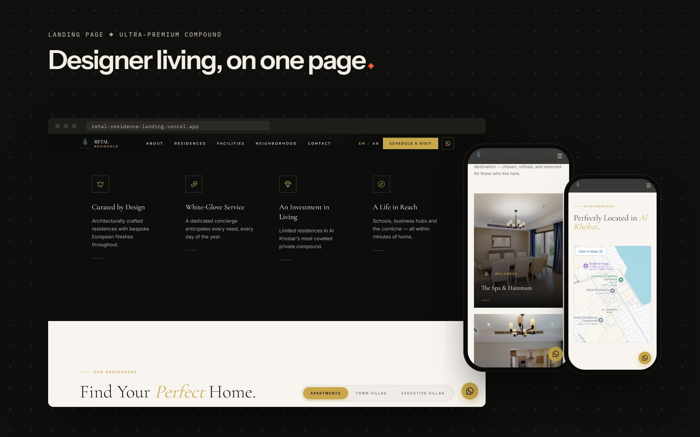 A bilingual landing page for an ultra-premium compound — 1