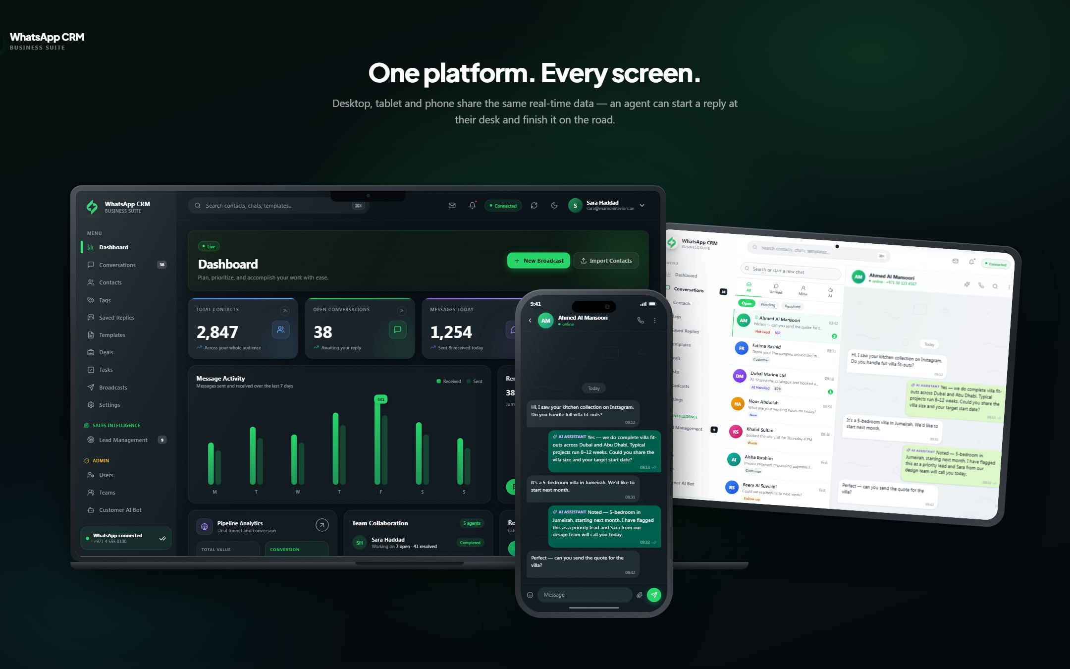 A WhatsApp CRM that turns conversations into sales — 1