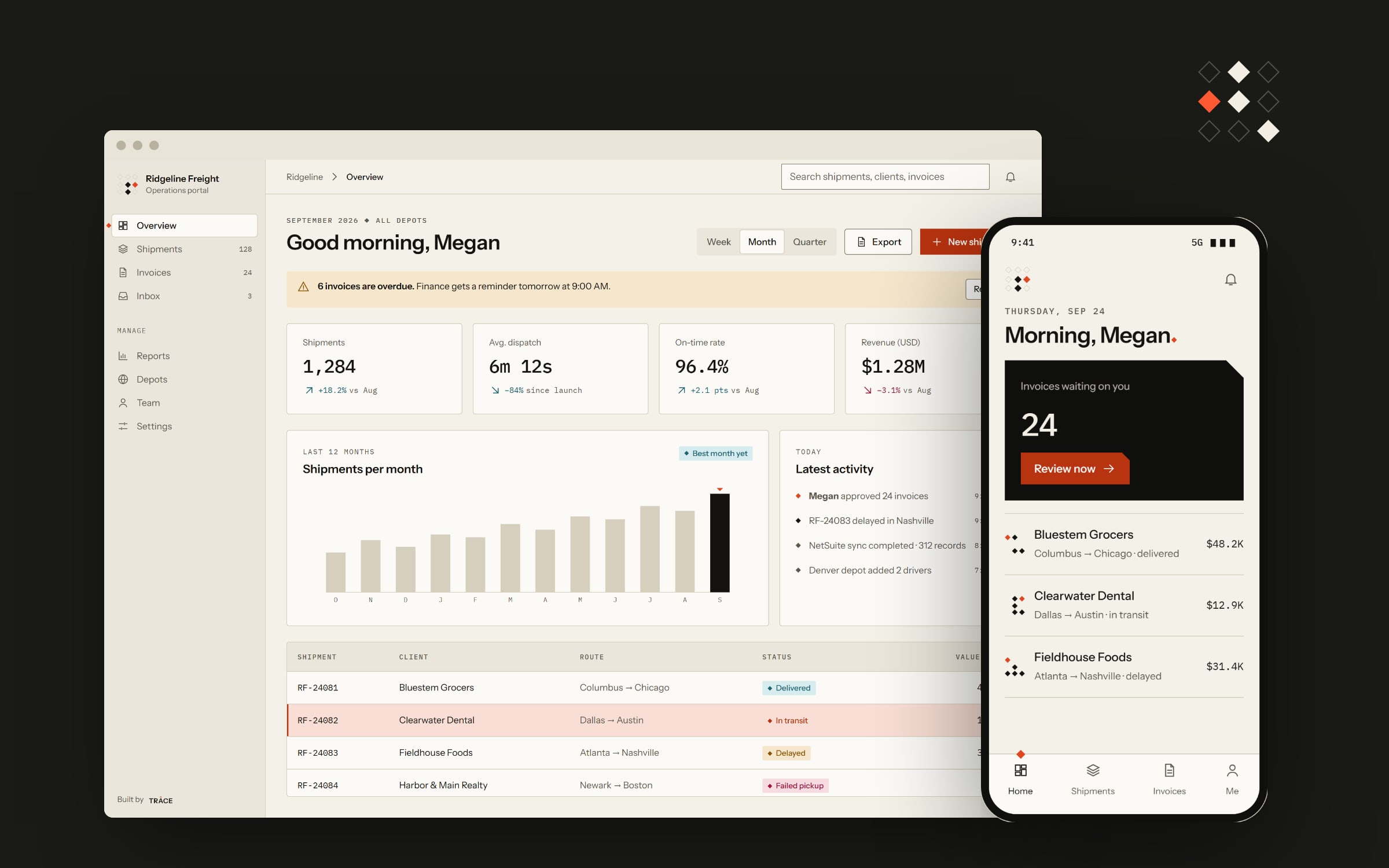 Ridgeline Freight — From a group text to one operations portal