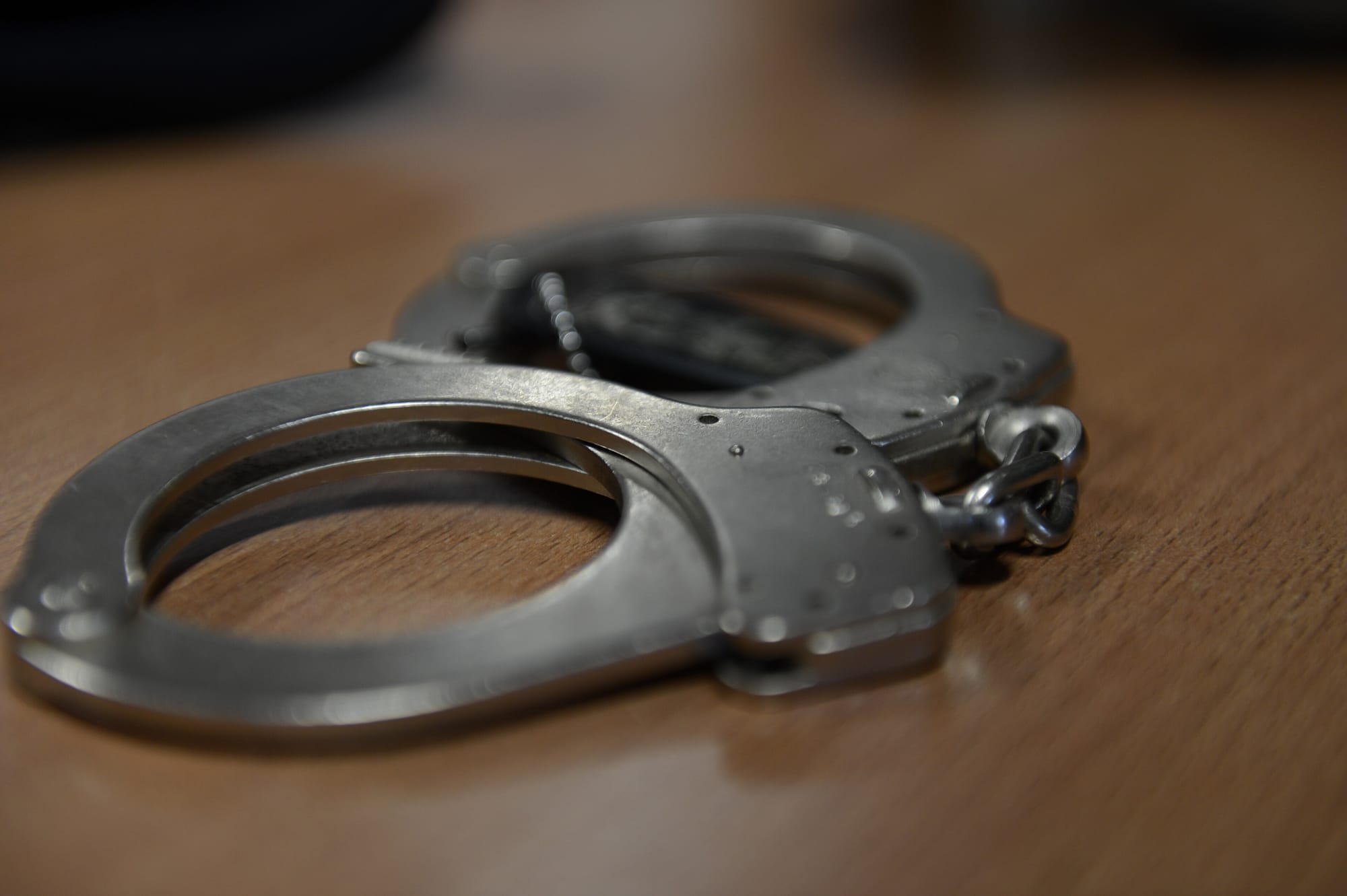 Handcuffs on a table